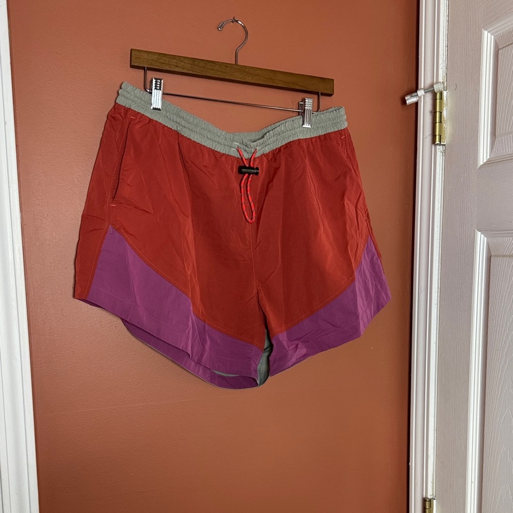 lululemon athletica Red and Purple Colorblock Athletic Shorts